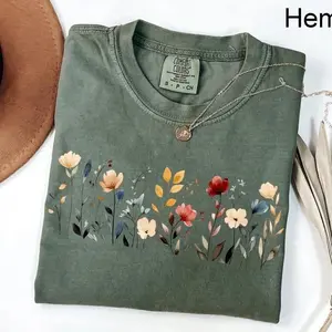 Comfort Colors Wildflower TShirt, Floral Cottagecore T-Shirt, Botanical Tee, Flower TShirt, Nature T-Shirt, Wildflower Tee,Wild Flower TShirt