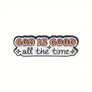 God Is Good All The Time Enamel Pin - Decorative Design with Decorative Elements and "GOD IS GOOD" Text