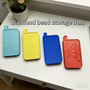 Large 3D printed diamond painting storage box, diamond painting bead storage box, comes with a silky smooth tray and prism-like glossy lid, suitable for DIY diamond painting accessories, and also for home storage and small item organization.
