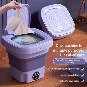 1 Portable Mini Washing Machine-8L Large Capacity, 3 Deep Cleaning Modes, Perfect for Underwear, Apartment, Camping, Travel, RV and Laundry Room