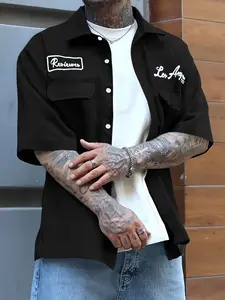 Men's Casual Collared Short Sleeve Shirt, Anti-Wrinkle Summer Woven Fabric, Slim Fit Design, Perfect for Office & Daily Wear