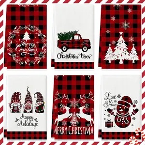 4pcs Christmas kitchen Decorative Towels, Christmas tree truck Santa Claus Merry Christmas snowman reindeer design, easy to clean and fast dry cleaning bowl towels, suitable for kitchen cleaning, holiday party decoration, kitchen bathroom home decoration