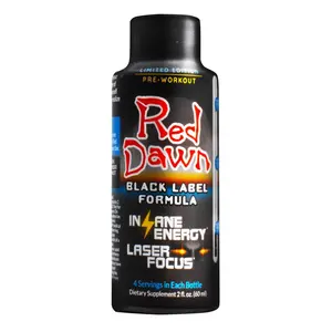 Red Dawn Black Label Formula Pre-Workout - Insane Energy & Laser Focus - 2 fl oz Bottle - 4 Servings - Limited Edition