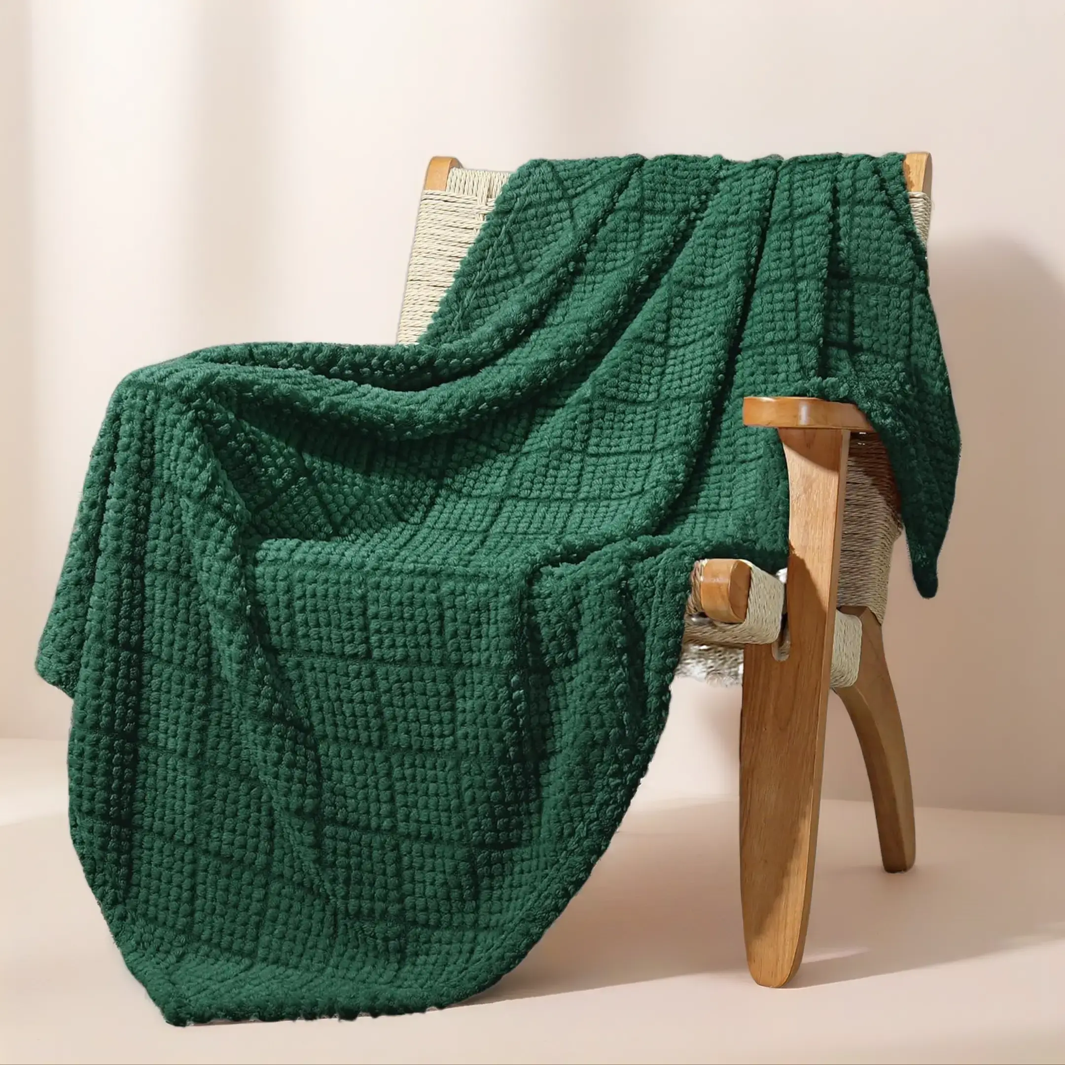 【backtoschoolday】Whale Flotilla Fuzzy Fleece King Size Blanket for Bed, Soft Fluffy Jacquard Waffle Blankets for All Season, Lightweight and Warm, 90x104 Inch