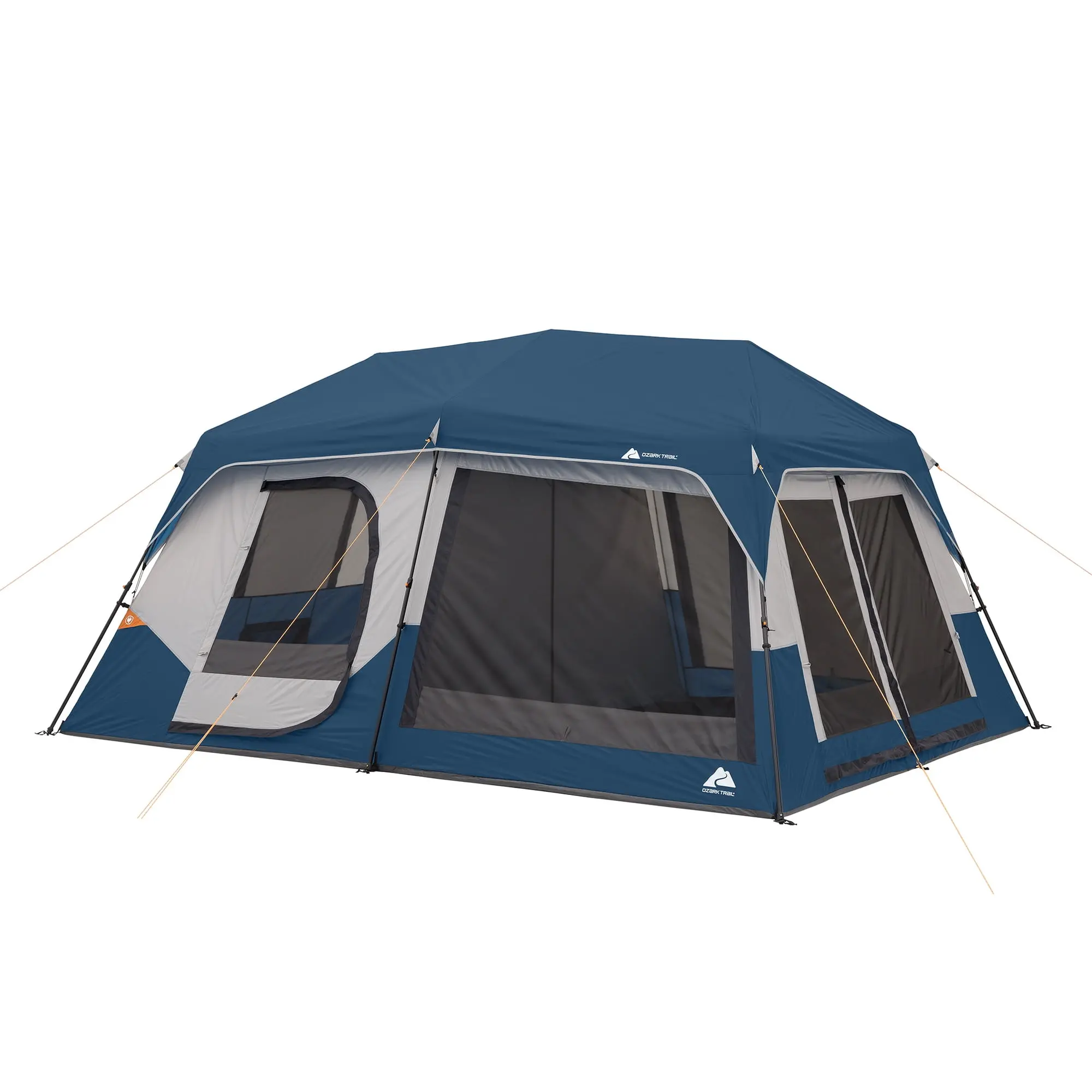 Ozark Trail 10 Person Family Instant Cabin Tent, 14' x 10' x 78", made with recycled materials, blue