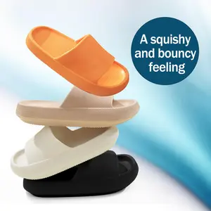 Unisex EVA Slide Sandals - Soft Casual Shoes for Men & Women, Open Toe, Plain Pattern, Summer Footwear, Silent & Non-Slippery, Khaki Colorway