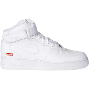 Nike Air Force 1 Mid Supreme White Authentic Mens Sneaker FZ8784-100 Original High Top Platform Fashion Comfort Shoe