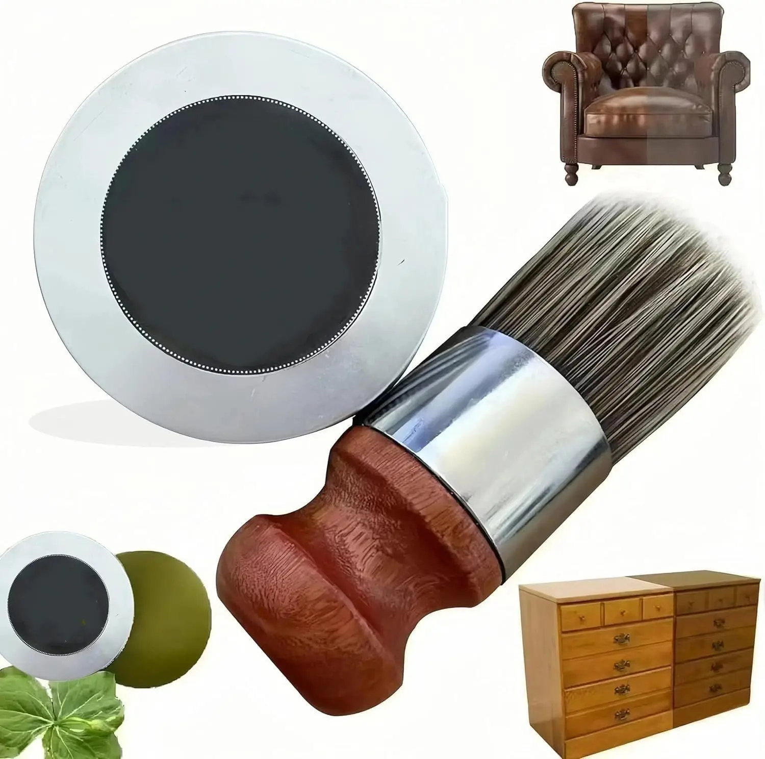 ODPQDO Furniture Salve for Leather Care, Furniture Salve/Leather Salve, Furniture Salve & Brush Bundle Wood Polish for Home (1 Set)