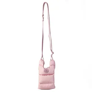 Pre-owned MONCLER Nylon Shoulder Bags Pink Small Shoulder Bag E26022205
