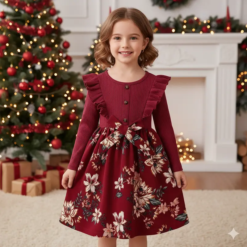 white christmas dresses Toddler Girl Santa Claus Christmas Dress