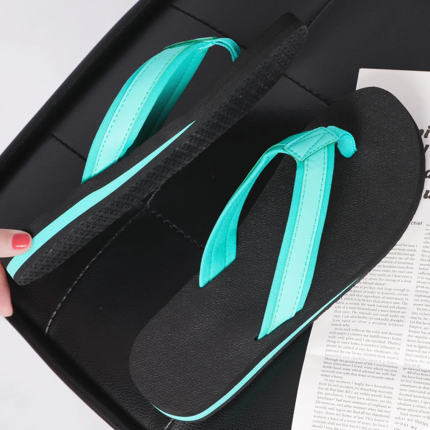 TPHON Women's Flip-Flop Lightweight Sandals Comfortable Shock Proof Slippers Casual Thong Flip Flop for Women for Indoor and Outdoor Beach
