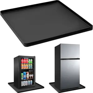 Silicone Mat with Raised Edge, 23.6''x19.7'' Leakproof Drip Pan for Under Mini Fridge Refrigerator Freezer, Prevents Water Leakage and Floor Damage