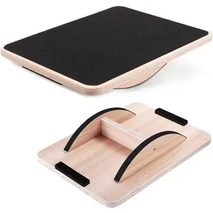 Professional Wooden Balance Board Leg Workout Anti-Slip Rocker Wobble Board Standing Desk