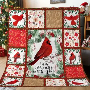 Cardinals, with you pattern printed blanket, soft and warm commemorative blanket for unforgettable moments, Suitable for beds and sofas can also be given as a gift