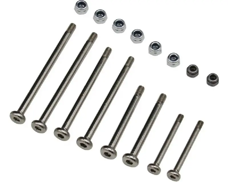 Hot Racing HRASTE1568E08 Hardened Chrome Steel Hinge-Pin with Nuts, Slash/Rustler-Compatible Fasteners (Tools & Hardware), Hinges + Nuts