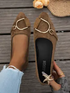 Women's Bow Design Pointed Toe Loafers, Soft Rubber Sole, Medium Width, Plain Pattern, All-Season Casual Shoes, Casual Wear Shoe