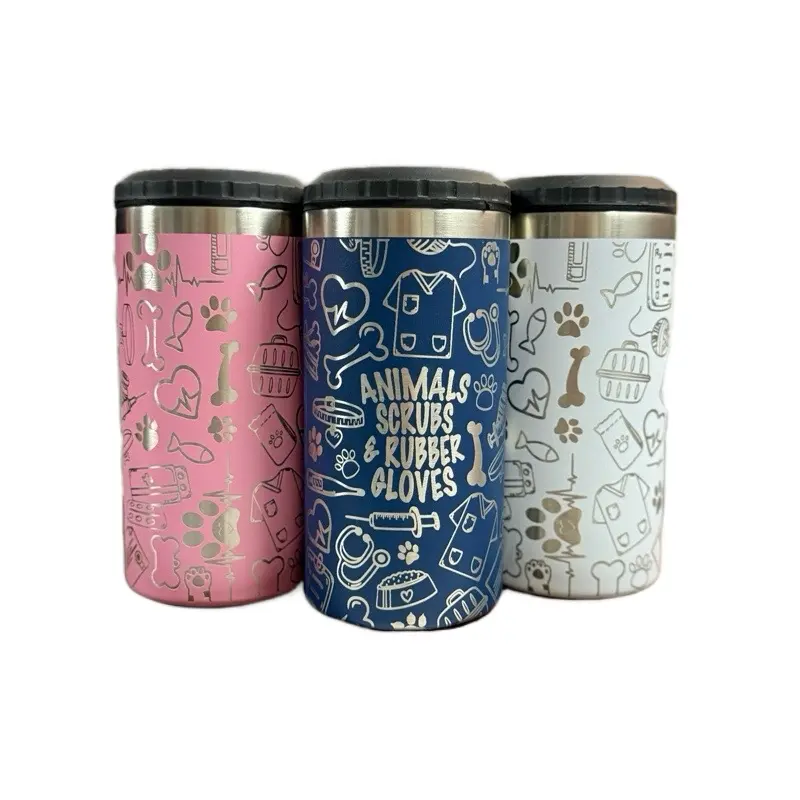 Vet Tech or Veterenarian 4-in-1 Can Cooler, Fits Slim Cans, Regular Cans & bottles and also a tumbler for coffee or drinks. Tumbler for your drink/coffee, Fits Slim Cans, Regular Cans & bottles Bottles | Insulated Stainless Steel