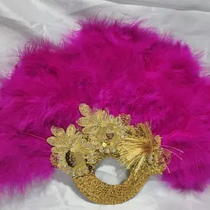 Multiple pattern feather hand fans