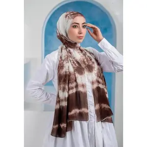 Brown Tie Dye Chiffon Hijab