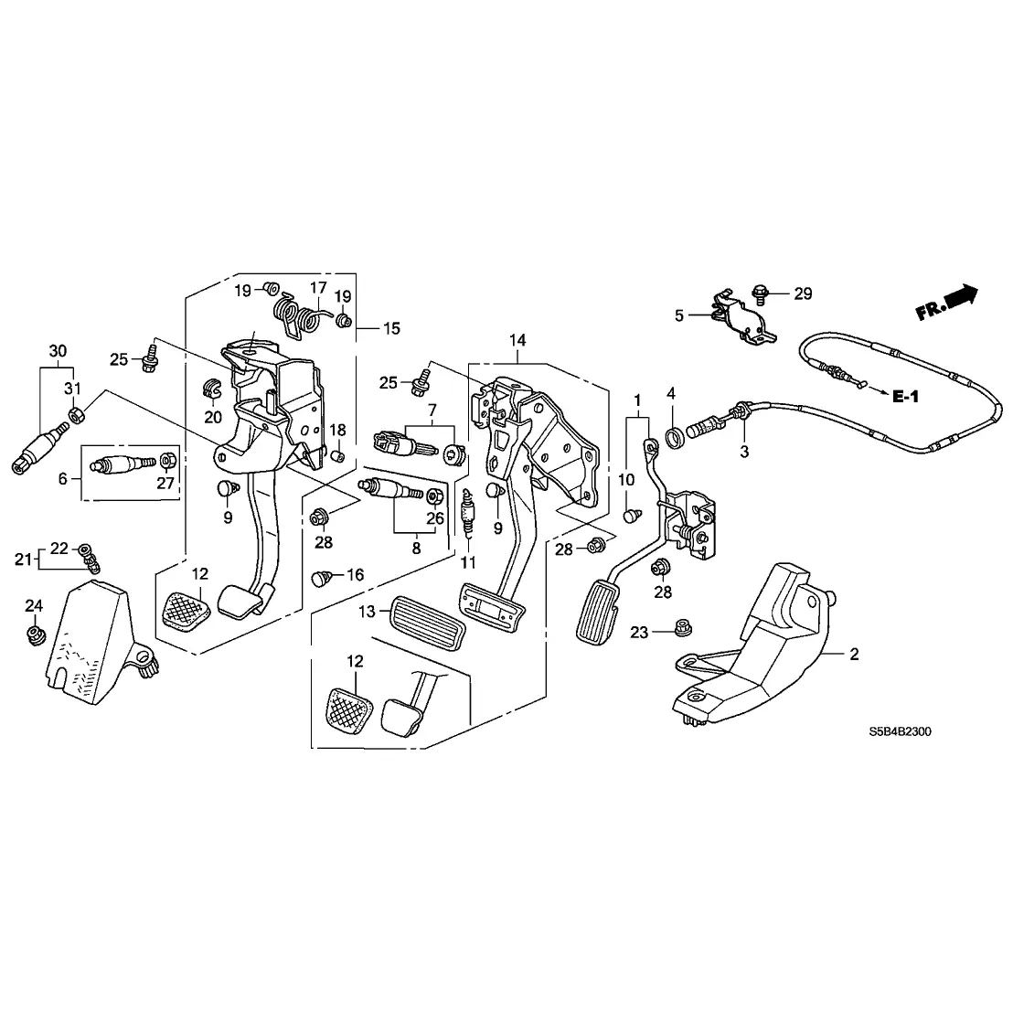 New 2003-2005 Fits Honda Civic Brake Pedal Assembly, Part # 46600-S5B-G71