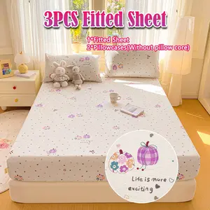 3pc Bed Sheet Set, High-Density Double-Layer Fabric, Soft & Breathable, Fits 5-30cm Mattresses, Ideal for Bedroom & Guest Room