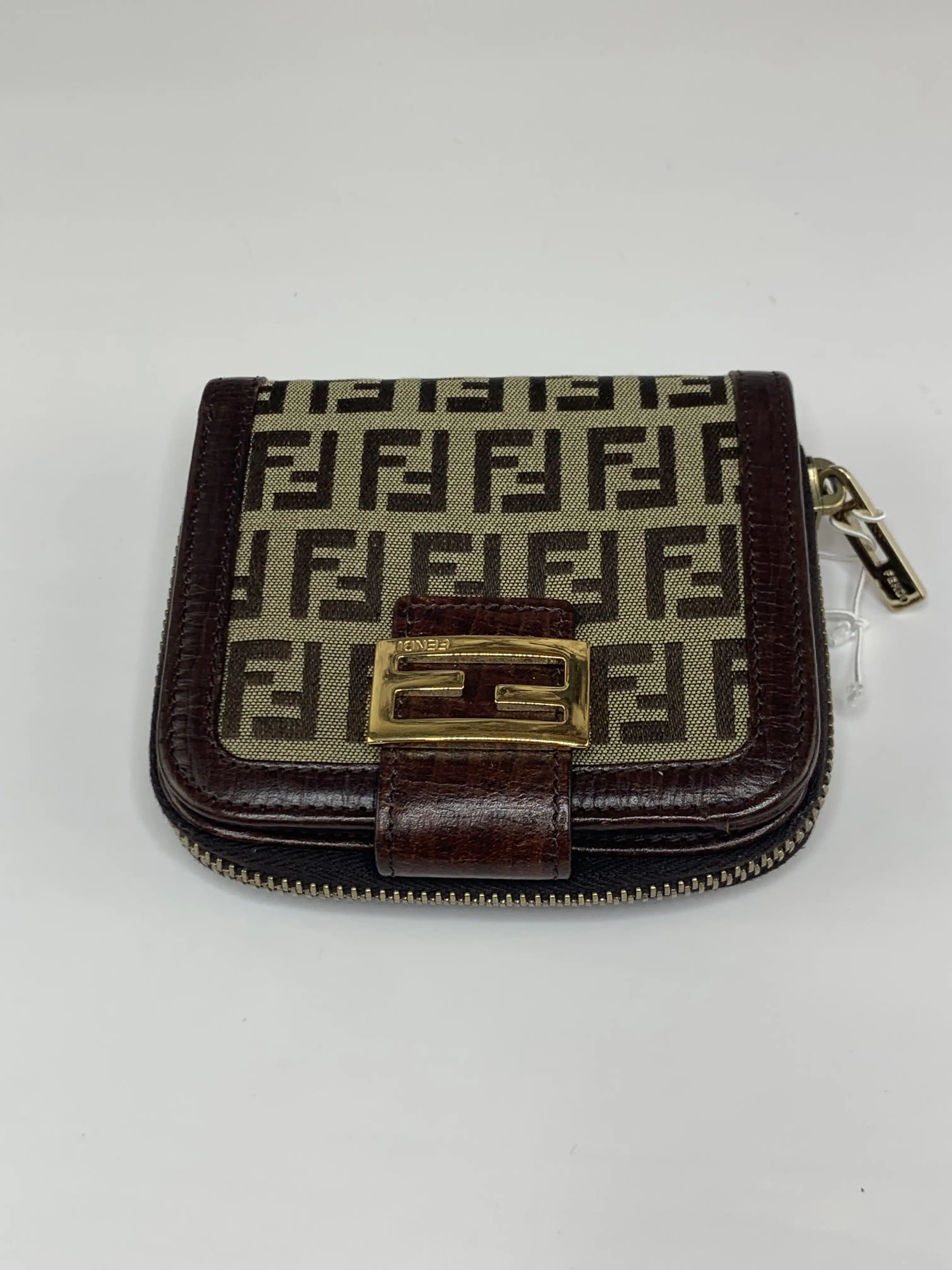 Pre-owned FENDI fabric small leather goods Zucchino Compact Wallet