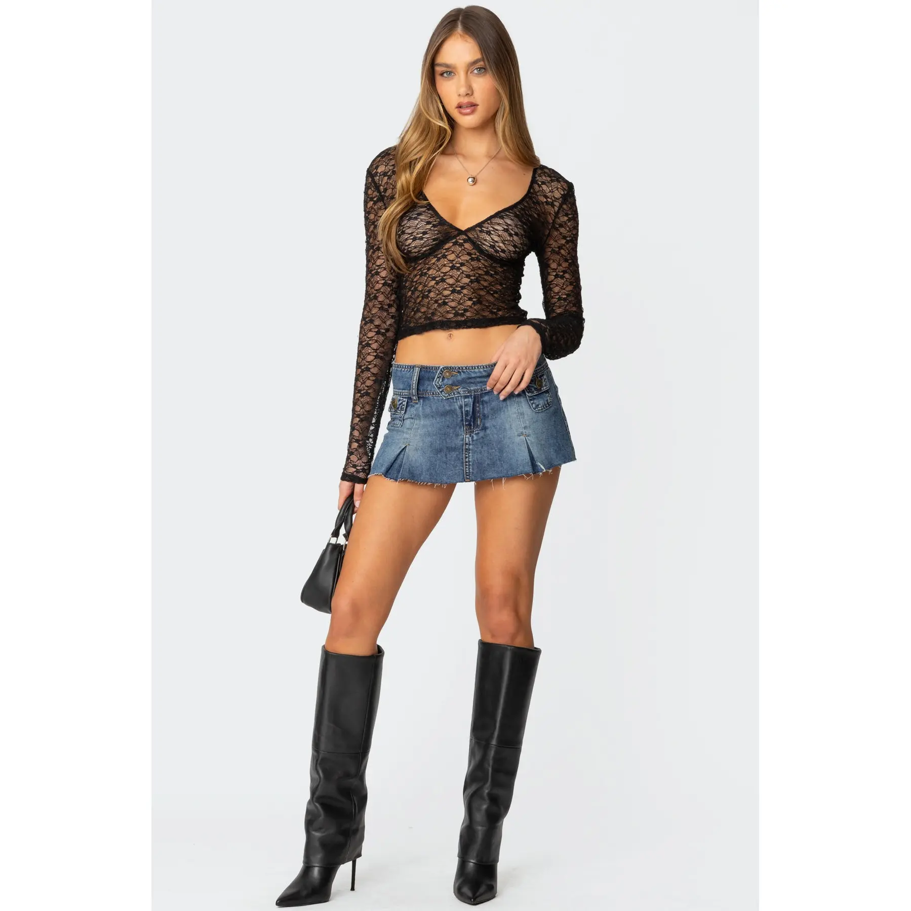 Vintage Washed Denim Mini Skort