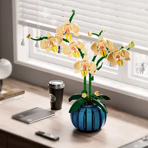 Ideal Home Decor Piece, Orchid Assembly Model, Soft Lines, Elegant Design, Handmade Stress Relief, Place on Desk or Windowsill