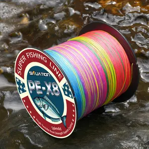 SIIUATION Ultra tough woven colored fishing line with 8 strands, 10-40LB woven line, 300M-328YDS suitable for seawater, rock fishing line, platform fishing line Pink White Blue fishing equipment