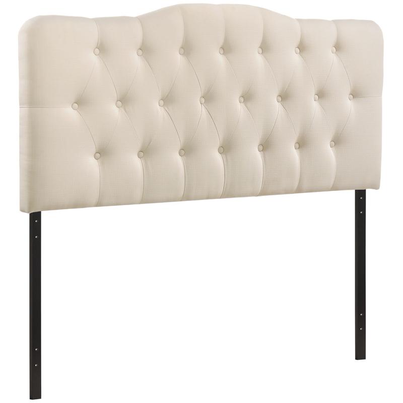 Modway Annabel King Upholstered Fabric Headboard in Ivory