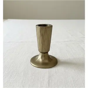 Vintage Brass Cast Iron Candlestick Holder Single Piece for Table, Mantel, Home, Creates Warm Cozy Ambiance (1 pcs)