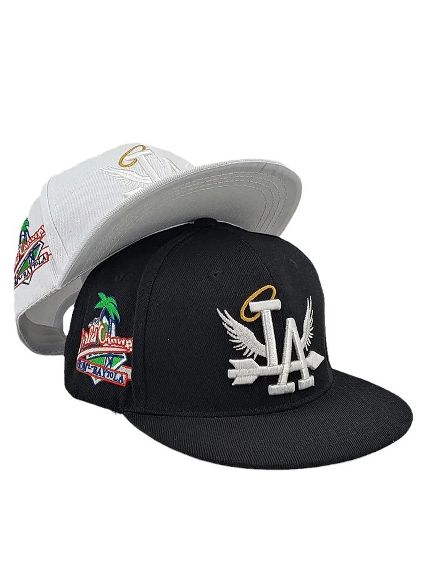 2 Pack Unisex Adjustable Performance Snapback | Flat Brim Baseball Cap for Men & Women Embroidered Snapback Cap Letter Embroidered Hat Embroidery Cap