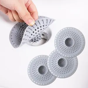 3-Pack Bathtub Drain Hair Catcher, Silicone Tub Hair Catcher Drain Protector Strainer, Collapsible Shower Hair Drain Catcher Strainer for 1.48'' to 1.75'' Regular Drains