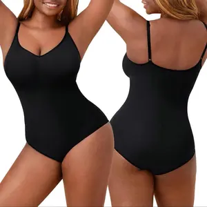 SHAPERX Seamless Bodysuit Tummy Control Shapewear Thong Style Women's Sculpting Snatched Body Suit Womenswear Tops Comfort Medium Compression Comfortable Fit