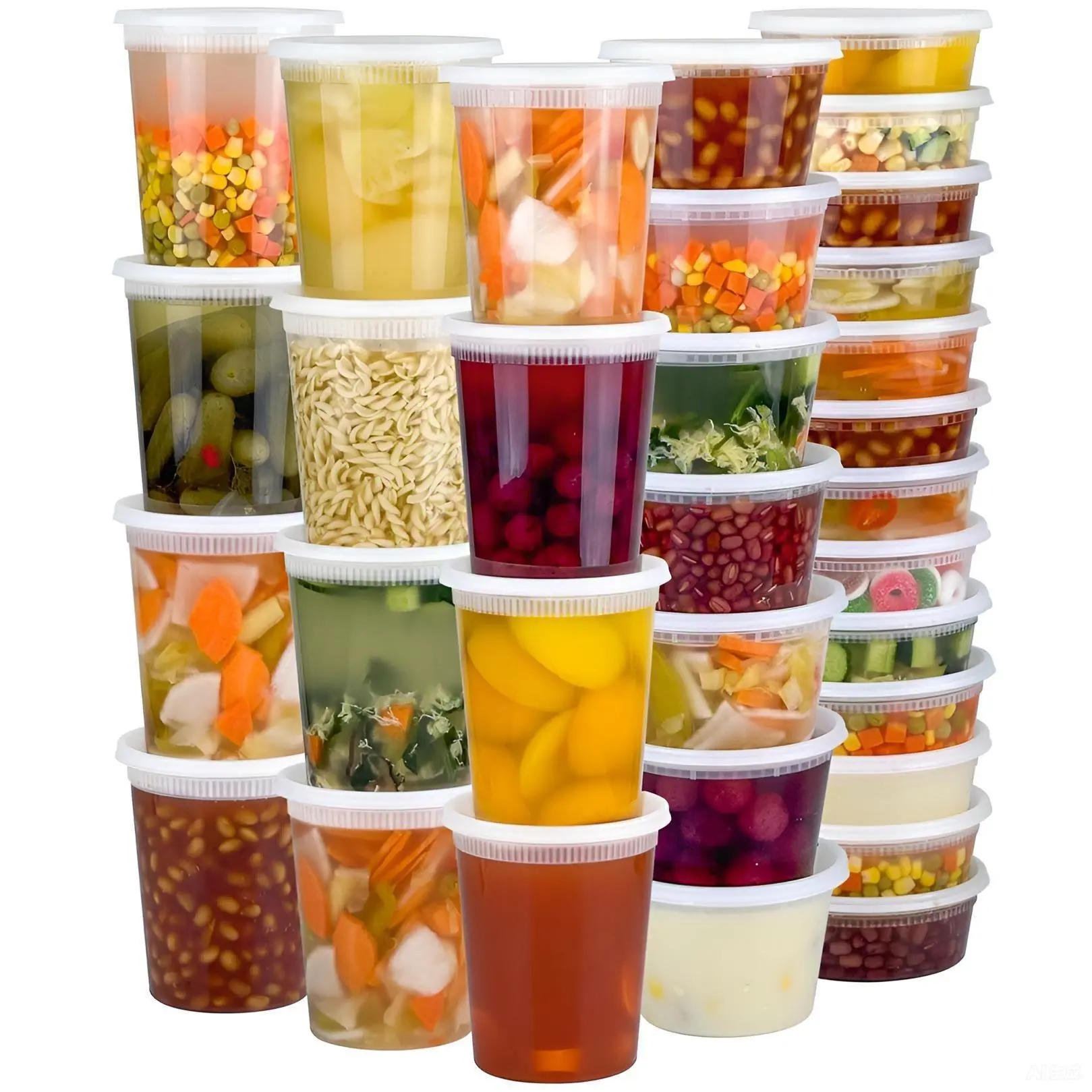Plastic Deli Food Containers With Lids, Airtight Food Storage Containers, Freezer/Dishwasher/Microwave Safe, Soup Containers For Takeout Meal Prep Storage, Leakproof Airtight Containers, Airtight Reusable Containers