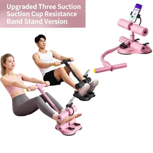 Multi-Functional Sit-Up Assistant Bar - Home Abdominal Exercise Equipment with Strong Suction Cup, Resistance Bands & Phone Stand, Portable Core Trainer for Full-Body Workout Waist Twisting Ab
