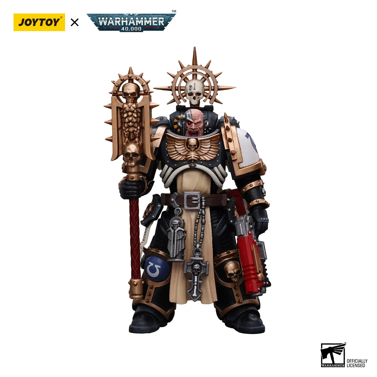JOYTOY 1/18 Ultramarines Chaplain (Indomitus) Collectible Action Figure, Model JT8902, Collectible Figures for Toys & Hobbies Enthusiasts, Collectible Figure