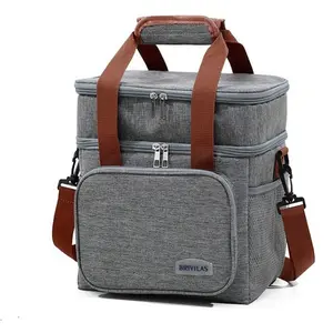 Double-Layer Insulated Lunch Bag, Large-Capacity Thermal Food Container, Portable Lunch Box, Insulated Lunchbox Cooler, Ideal for School and Office Use