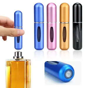 4pcs 5ML Portable Mini Pocket Perfume Atomizer Bottle Spray, Refillable Perfume Atomizer Travel for Women Mens Small Mister Spray Bottle for Travel Accessories