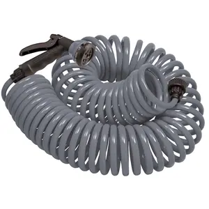 Orbit Flexible Retractable Water Hose Combo, 0.375 in. x 25 ft. Gray Garden Hose with Nozzle, Flexible Water Hose, Garden Hose Nozzle