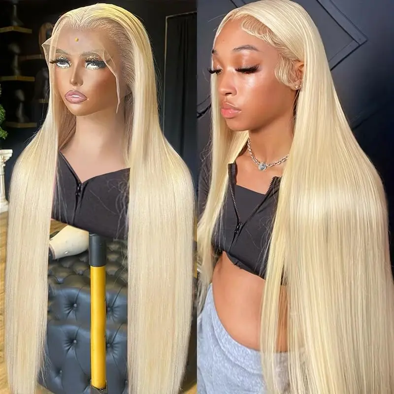 GK 613 13x6 Lace Front Wig Human Hair Straight Blonde Lace Front Wigs Human Hair 613 HD Transparent Lace Frontal Wig Blonde Wig Human Hair 180% Density 28inch