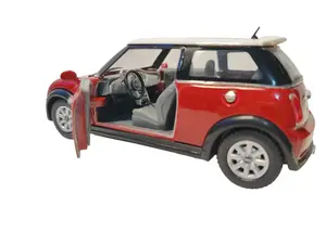 KINSMART 1:28 Scale Mini Cooper Die Cast Metal Model Car with Openable Doors & Pull Back Action Collectible Toy Made in China