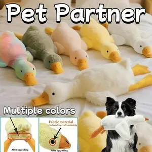 50cm Soft Duck Plush Toy for Cats and Dogs, Available in Multiple Colors. Upgraded Version with Embroidered Eyes and Zipper-Free Design. Washable Giant Duck Plush Toy, Dog Companion Toy. Ideal Holiday Gift, New Year Gift, or Party Gift for Large