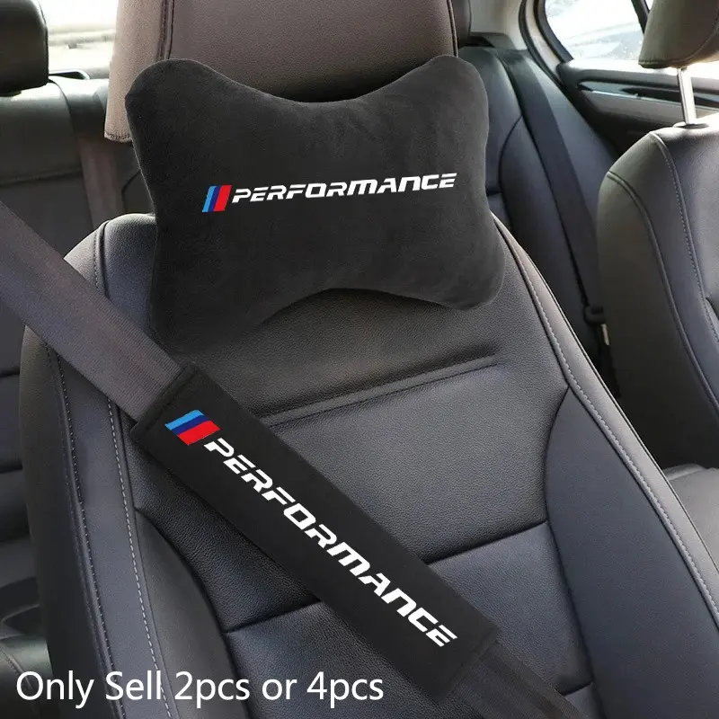 Car Seat Headrest Rest Neck Pillow Cushion Seat Belt Shoulder Pad For BMW Performance F30 F10 X2 X3 E34 E53 GT G30 i3 F02 M3 M4 F94 F07 F34 Auto Interior Accessories Automotive