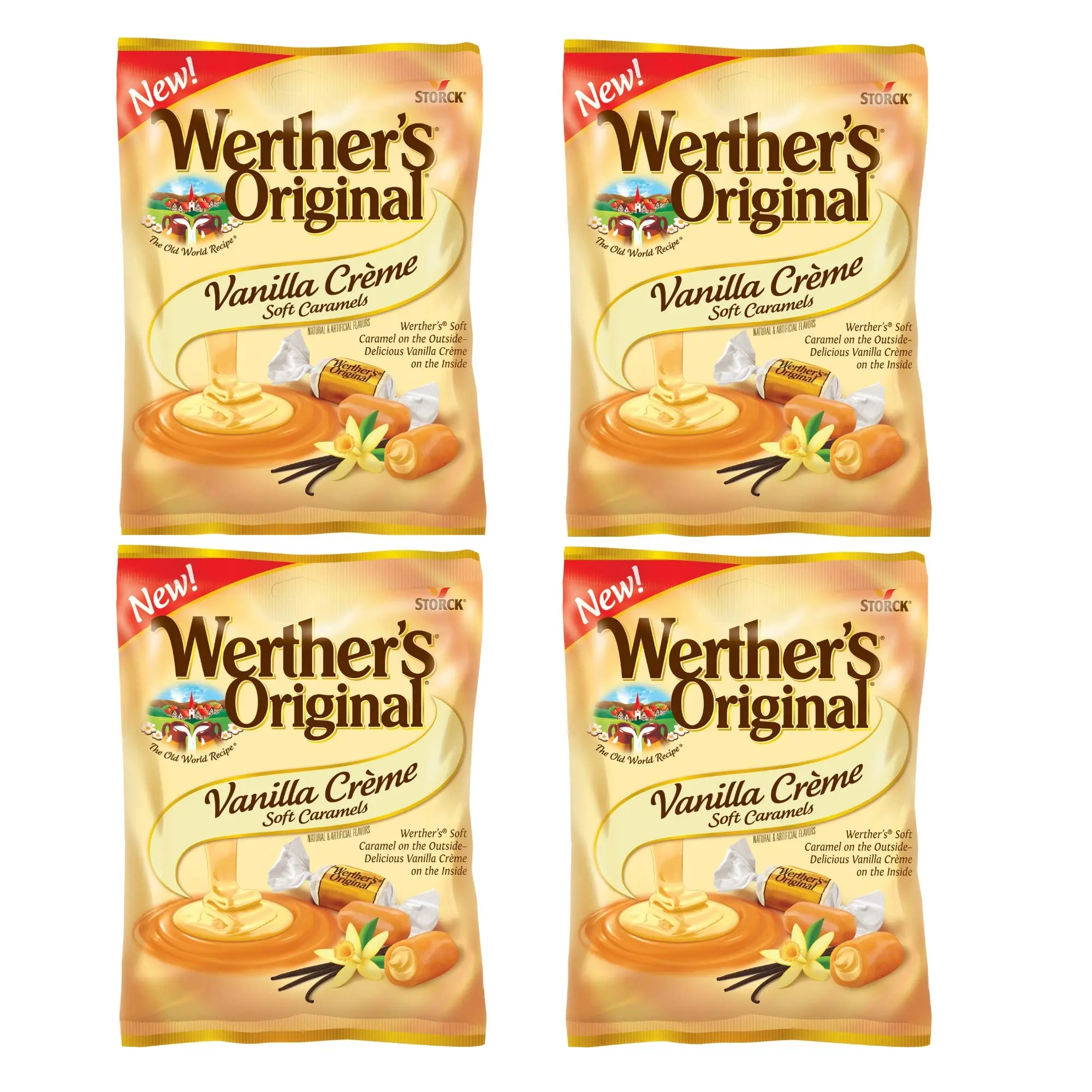 Werther's Original Vanilla Creme Soft Caramels, Individually Wrapped Creamy Snack Sweet Candy, 4.51 oz