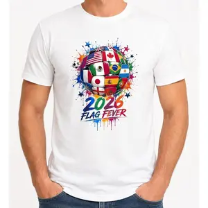 Unisex Flag Fever Soccer Graphic T-Shirt, Casual Sports Fan Tee