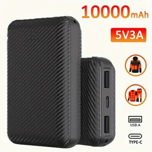 2X Charger 10000mAh Power Bank Heated Vest 5V 3A Output Power Bank Heated Jacket Battery Charger External Battery winter Heating Scarf Socks Power Bank Pack 2