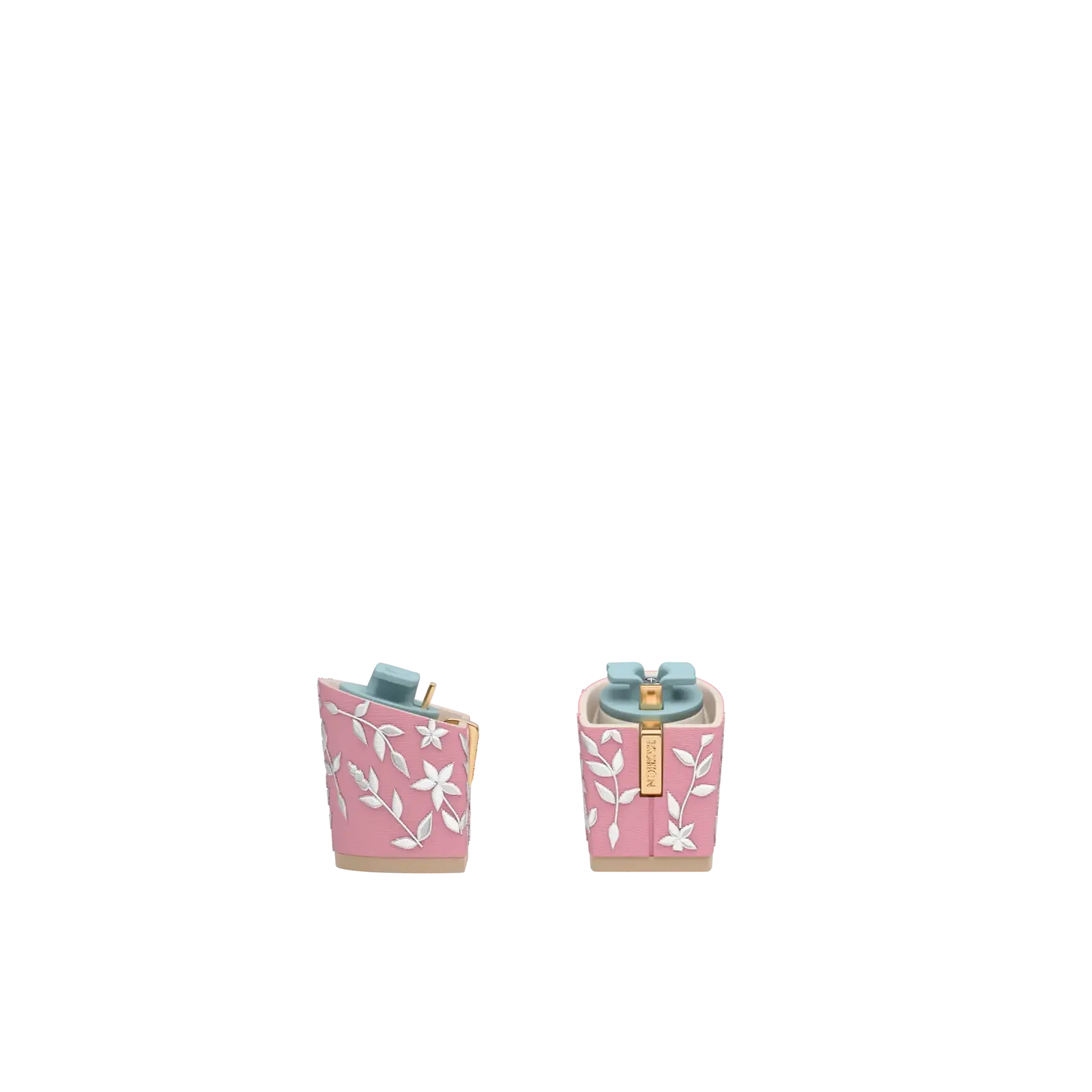 Block Heel Kit 3 Pink Floral Embroidery - Final Sale Block Heel Kit 3 Pink Floral Embroidery - Final Sale