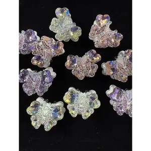 197-200 3PCS Crystal Butterfly Beads Set | Purple / Pink / Clear or Mixed Colors for DIY Pens & Phone Charms