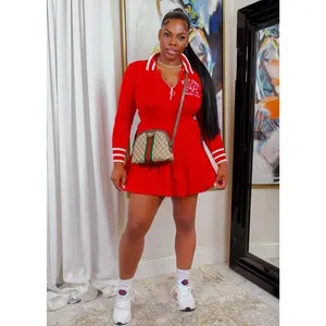 Read All About It Red Lap Dress Pleated Sporty Mini